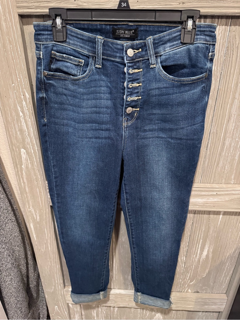 Judy Blue Women's Dark Wash Skinny Button-Fly Jeans
